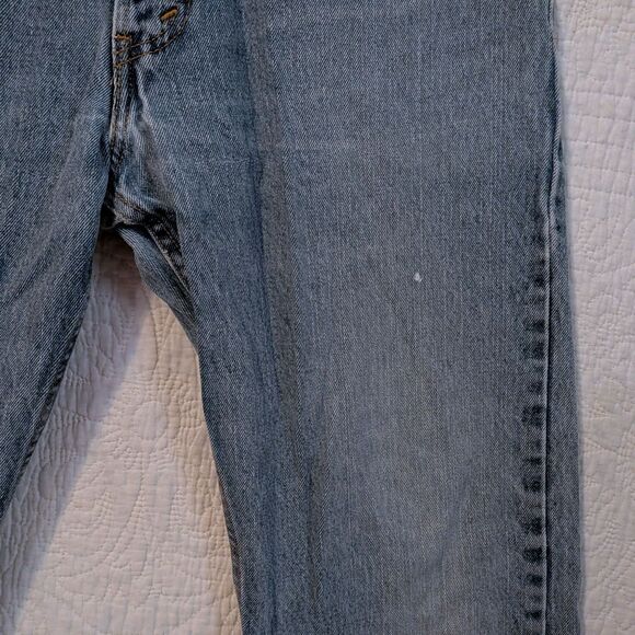 Levis 2000s 505 Regular Fit Light Wash Distressed High Rise Size 14 - Picture 4 of 11
